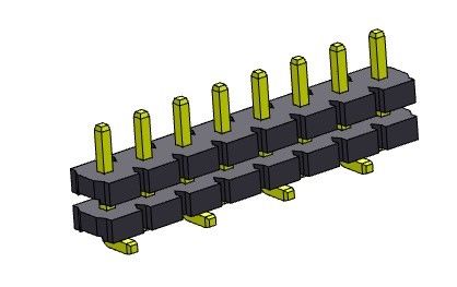 موصل رأس الدبوس 5.08 مم صف واحد مكدس مستقيم SMT TYPE 1 * 2PIN إلى 1 * 20PIN