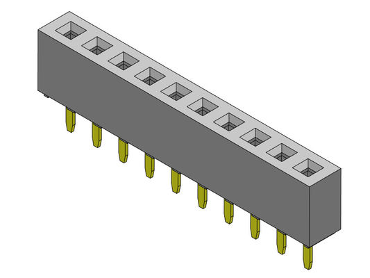 موصل رأس أنثى 2.00 مم صف واحد Dip TYPE 1 * 2PIN إلى 1 * 40PIN H = 4.30mm