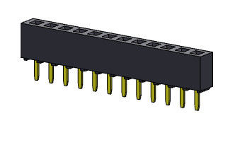 موصل رأس أنثى 2.00 مم صف واحد Dip TYPE 1 * 2PIN إلى 1 * 40PIN H = 4.30mm