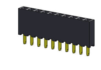 موصل رأس أنثى 2.00 مم صف واحد Dip TYPE 1 * 2PIN إلى 1 * 40PIN H = 6.35mm