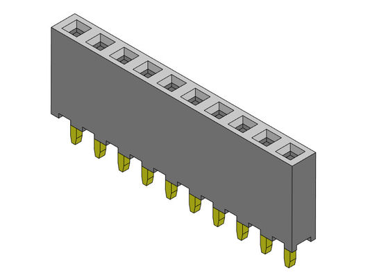 موصل رأس أنثى 2.00 مم صف واحد Dip TYPE 1 * 2PIN إلى 1 * 40PIN H = 6.35mm