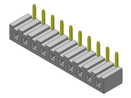 موصل رأس أنثى 2.00 مم صف واحد R / A Dip TYPE 1 * 2PIN إلى 1 * 40PIN H = 4.30mm