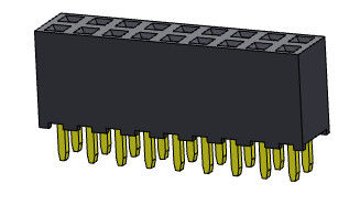 موصل رأس أنثى 2.00 مم ثنائي الصف Dip TYPE 2 * 2PIN إلى 2 * 40PIN H = 6.35mm