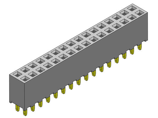 موصل رأس أنثى 2.00 مم ثنائي الصف Dip TYPE 2 * 2PIN إلى 2 * 40PIN H = 6.35mm