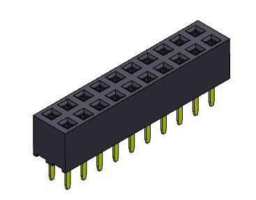 موصل رأس أنثى 2.00 مم ثنائي الصف Dip TYPE 2 * 2PIN إلى 2 * 40PIN H = 4.00mm