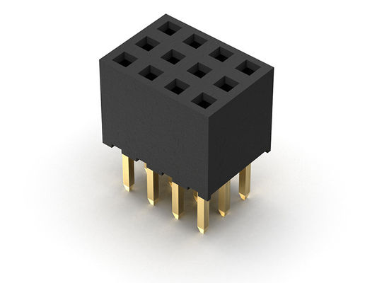 موصل رأس أنثى 2.00 مم ثلاثي الصف Dip TYPE 3 * 2PIN إلى 3 * 40PIN H = 6.35 مم