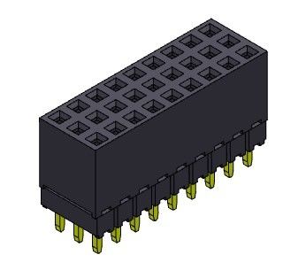 موصل رأس أنثى 2.00 مم ثلاثي الصف مرتفع نوع 3 * 2PIN إلى 3 * 40PIN