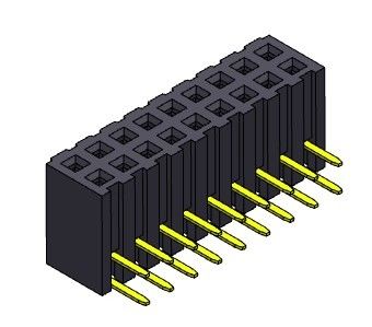 2.00 مللي متر رؤوس دبوس أنثى تراجع النوع 2 * 2PIN إلى 2 * 40PIN H = 4.85 مللي متر