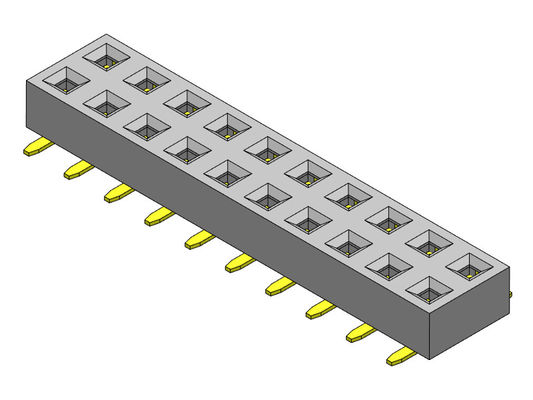 صف مزدوج SMT نوع 2.54 رأس أنثى 2 * 2PIN إلى 2 * 40PIN H = 2.00mm
