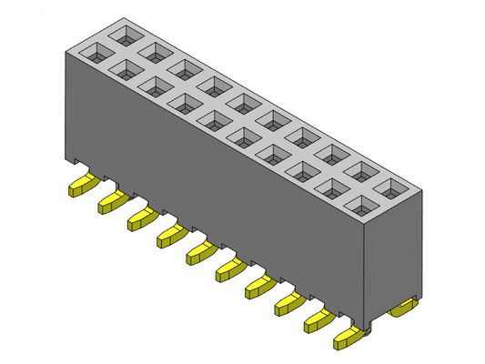 موصل رأس أنثى 2.00 مم صف مزدوج SMT TYPE 2 * 2PIN إلى 2 * 40PIN H = 6.35 مم