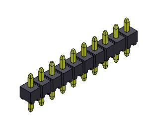 موصل رأس الدبوس 2.00 مم صف واحد Dip TYPE 1 * 2PIN إلى 1 * 40PIN H = 2.00mm