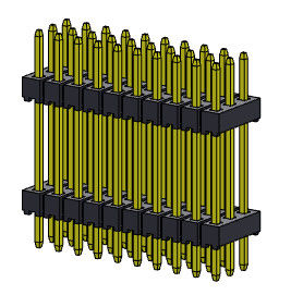 موصل رأس الدبوس 2.00 مم ثلاثي الصف المكدس DIP TYPE 3 * 2PIN إلى 3 * 40PIN