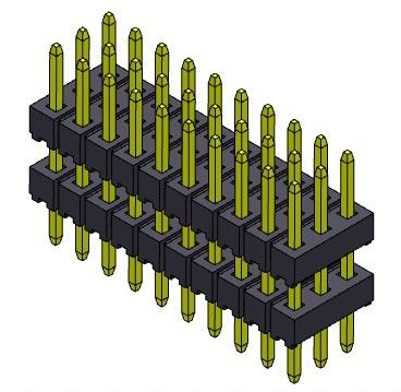 موصل رأس الدبوس 2.00 مم ثلاثي الصف المكدس DIP TYPE 3 * 2PIN إلى 3 * 40PIN