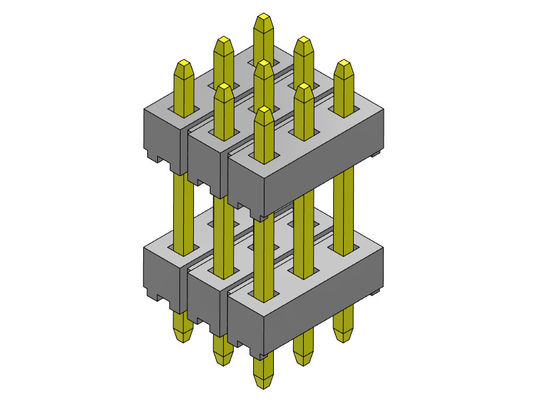 موصل رأس الدبوس 2.00 مم ثلاثي الصف المكدس DIP TYPE 3 * 2PIN إلى 3 * 40PIN