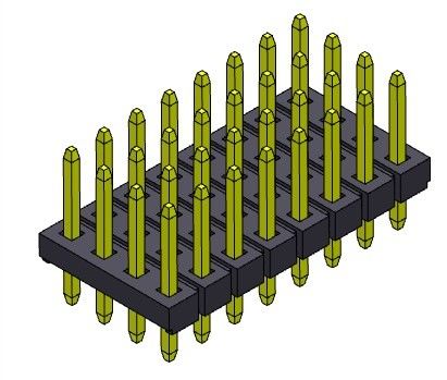 موصل رأس الدبوس 2.00 مم رباعي الصف مستقيم نوع 4 * 3PIN إلى 4 * 40PIN H = 1.50 مم