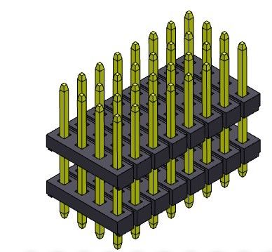 موصل رأس الدبوس 2.00 مم رباعي الصف المكدس من النوع المستقيم 4 * 3PIN إلى 4 * 40PIN