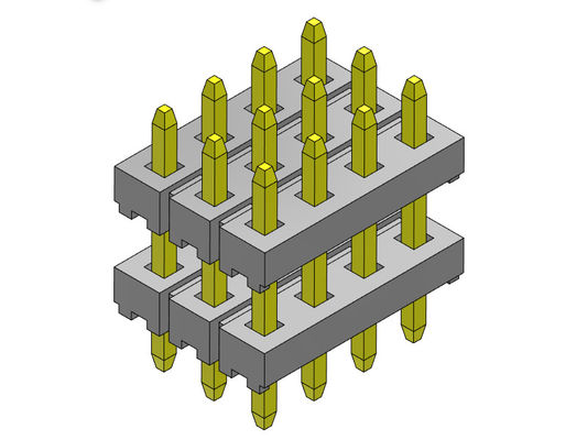 موصل رأس الدبوس 2.00 مم رباعي الصف المكدس من النوع المستقيم 4 * 3PIN إلى 4 * 40PIN