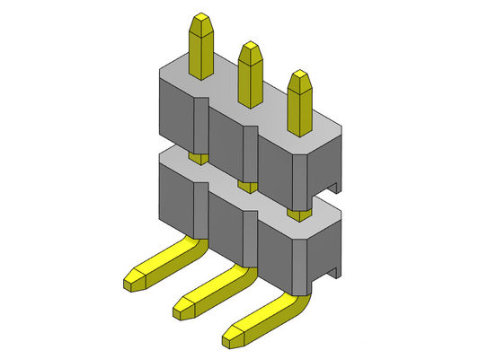 موصل رأس الدبوس 2.00 مم صف واحد مكدس R / A TYPE 1 * 2PIN إلى 1 * 40PIN H = 2.00mm