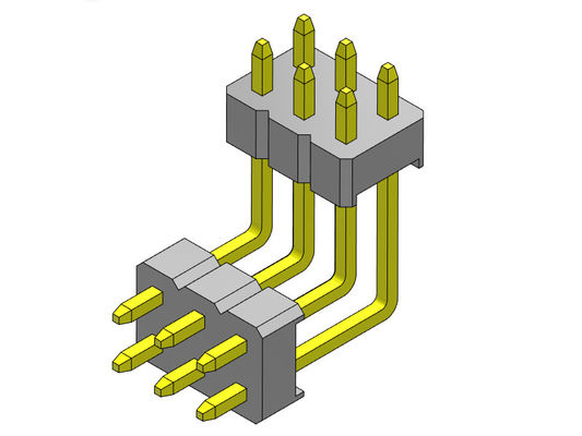 موصل رأس الدبوس 2.00 مم مكدس صف مزدوج R / A TYPE 2 * 2PIN إلى 2 * 40PIN