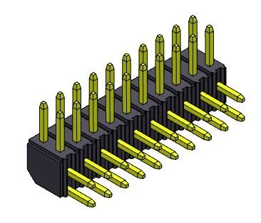 موصل رأس الدبوس 2.00 مم صف مزدوج R / A مستقيم TYPE 2 * 2PIN إلى 2 * 40PIN H = 4.30 مم