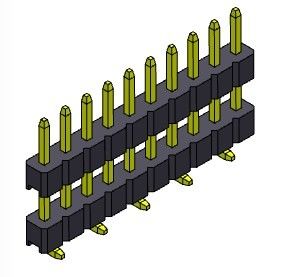 موصل رأس الدبوس 2.00 مم صف واحد مكدس SMT TYPE 1 * 2PIN إلى 1 * 40PIN