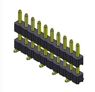 موصل رأس الدبوس 2.00 مم صف واحد مكدس SMT TYPE 1 * 2PIN إلى 1 * 40PIN