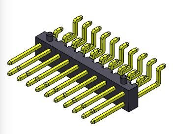 موصل رأس الدبوس 2.00 مم مدخل جانبي صف مزدوج SMT TYPE 2 * 3PIN إلى 2 * 40PIN H = 2.00mm