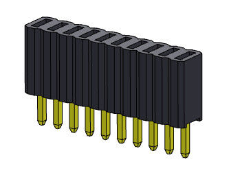 أنثى موصل الرأس 1.27mm صف واحد مستقيم النوع 1 * 2PIN إلى 1 * 50PIN H = 4.60mm