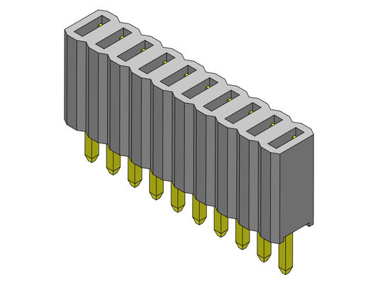 أنثى موصل الرأس 1.27mm صف واحد مستقيم النوع 1 * 2PIN إلى 1 * 50PIN H = 4.60mm