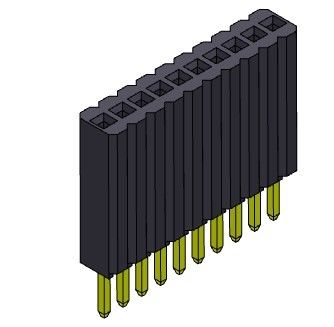 أنثى موصل الرأس 1.27mm صف واحد مستقيم النوع 1 * 2PIN إلى 1 * 50PIN H = 8.50mm