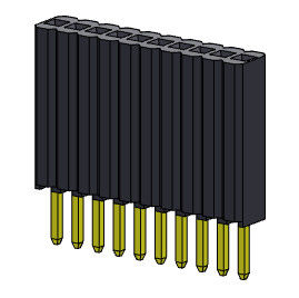 أنثى موصل الرأس 1.27mm صف واحد مستقيم النوع 1 * 2PIN إلى 1 * 50PIN H = 8.50mm