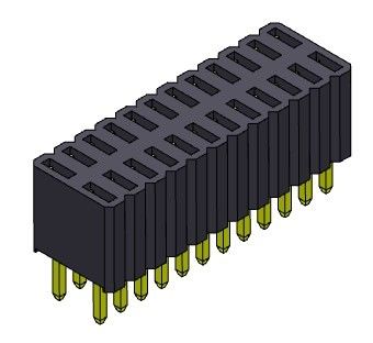 موصل رأس أنثى 1.27 مم نوع مستقيم مزدوج الصف 2 * 3PIN إلى 2 * 50PIN H = 4.60 مم