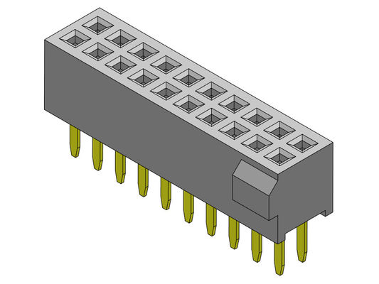 موصل رأس أنثى 1.27 مللي متر نوع مستقيم مزدوج الصف مع نتوء 2 * 3PIN إلى 2 * 40PIN H = 3.40 مللي متر