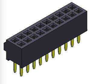 موصل رأس أنثى 1.27 مللي متر نوع مستقيم مزدوج الصف مع نتوء 2 * 3PIN إلى 2 * 40PIN H = 3.40 مللي متر