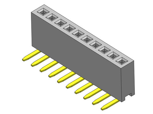 موصل رأس أنثى 1.27 مم صف واحد R / A النوع 1 * 2PIN إلى 1 * 40PIN H = 4.30 مم