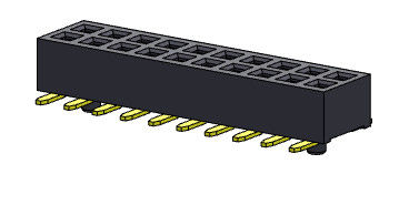 موصل رأس أنثى 1.27 مللي متر صف مزدوج مع أوتاد SMT نوع 1 * 3PIN إلى 1 * 40PIN H = 2.00 مللي متر