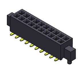 موصل رأس أنثى 1.27 مللي متر صف مزدوج مع أوتاد SMT Type 2 * 3PIN إلى 2 * 50PIN H = 3.40 مللي متر