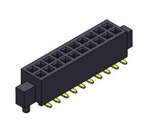 موصل رأس أنثى 1.27 مللي متر صف مزدوج مع أوتاد SMT Type 2 * 3PIN إلى 2 * 50PIN H = 3.40 مللي متر