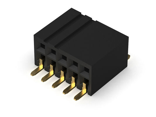 موصل رأس أنثى 1.27 مللي متر مزدوج الصف إدخال صغير SMT نوع 2 * 2PIN إلى 2 * 40PIN H = 3.45 مللي متر