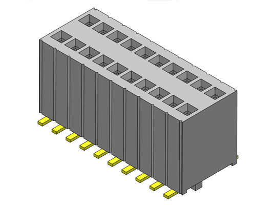 موصل رأس أنثى 1.27 مللي متر صف مزدوج مع أوتاد SMT نوع 2 * 3PIN إلى 2 * 50PIN H = 5.75 مللي متر