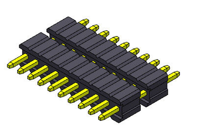 موصل رأس الدبوس 1.27 مللي متر سلسلة صف واحد مكدس نوع مستقيم 1 * 2PIN إلى 1 * 50PIN SQ0.40mm
