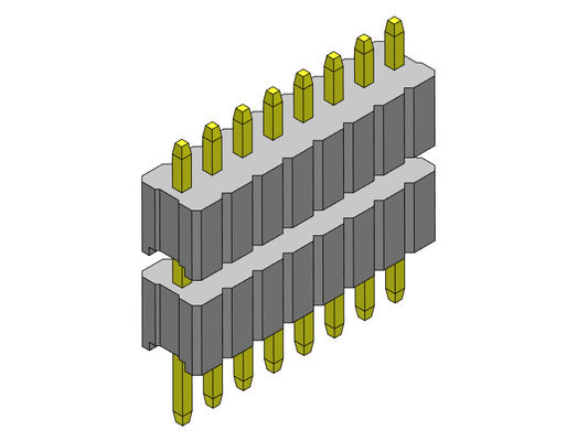 موصل رأس الدبوس 1.27 مللي متر سلسلة صف واحد مكدس نوع مستقيم 1 * 2PIN إلى 1 * 50PIN SQ0.40mm