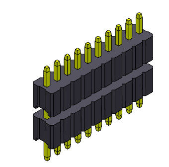 موصل رأس الدبوس 1.27 مللي متر سلسلة صف واحد مكدس نوع مستقيم 1 * 2PIN إلى 1 * 50PIN SQ0.40mm