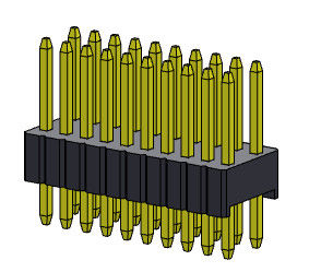 1.27mm Serise Pin Header Connector صف مزدوج نوع مستقيم 1.27*2.54mm 2*2PIN إلى 2*50PIN SQ0.46mm