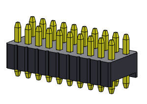 1.27mm Serise Pin Header Connector صف مزدوج نوع مستقيم 1.27*2.54mm 2*2PIN إلى 2*50PIN SQ0.46mm
