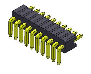 موصل رأس الدبوس 1.27 مم سلسلة صف واحد R / A نوع Stright 1 * 2PIN إلى 1 * 50PIN SQ0.46mm
