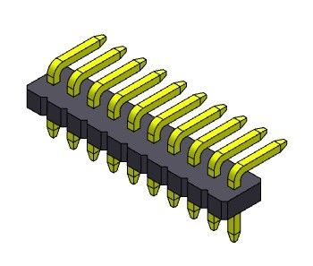 موصلات رأس لوحة الدائرة 1.27 مللي متر صف واحد R / A 1 * 2PIN إلى 1 * 50PIN
