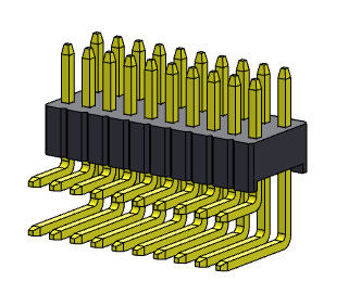 1.27 * 2.54 مللي متر دبوس أنثى موصل رأس صف مزدوج R / A 2 * 2PIN إلى 2 * 50PIN