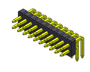 صف مزدوج R / A دبوس موصل كهربائي نوع مستقيم 2 * 2PIN إلى 2 * 50PIN