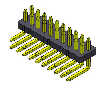 صف مزدوج R / A دبوس موصل كهربائي نوع مستقيم 2 * 2PIN إلى 2 * 50PIN
